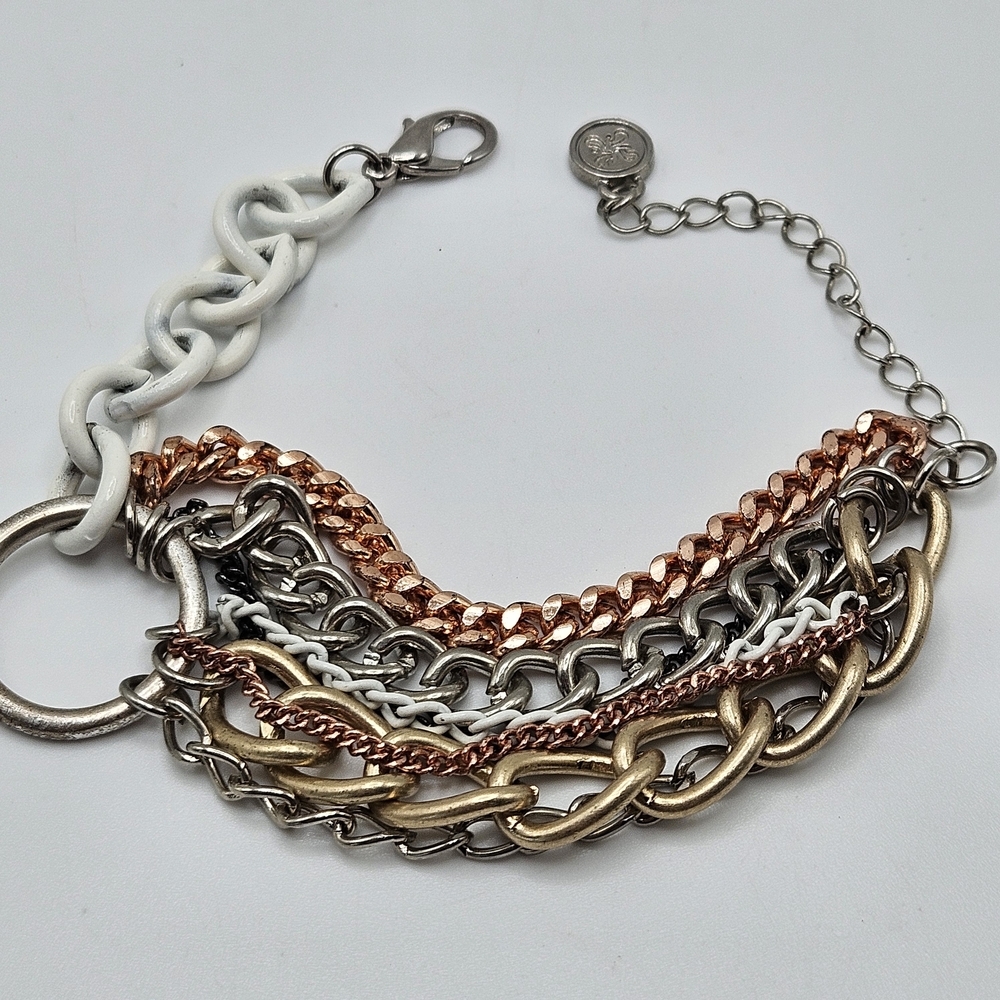 Simply Vera Vera Wang Mixed Metal Multi Strand Chain Bracelet Rocker